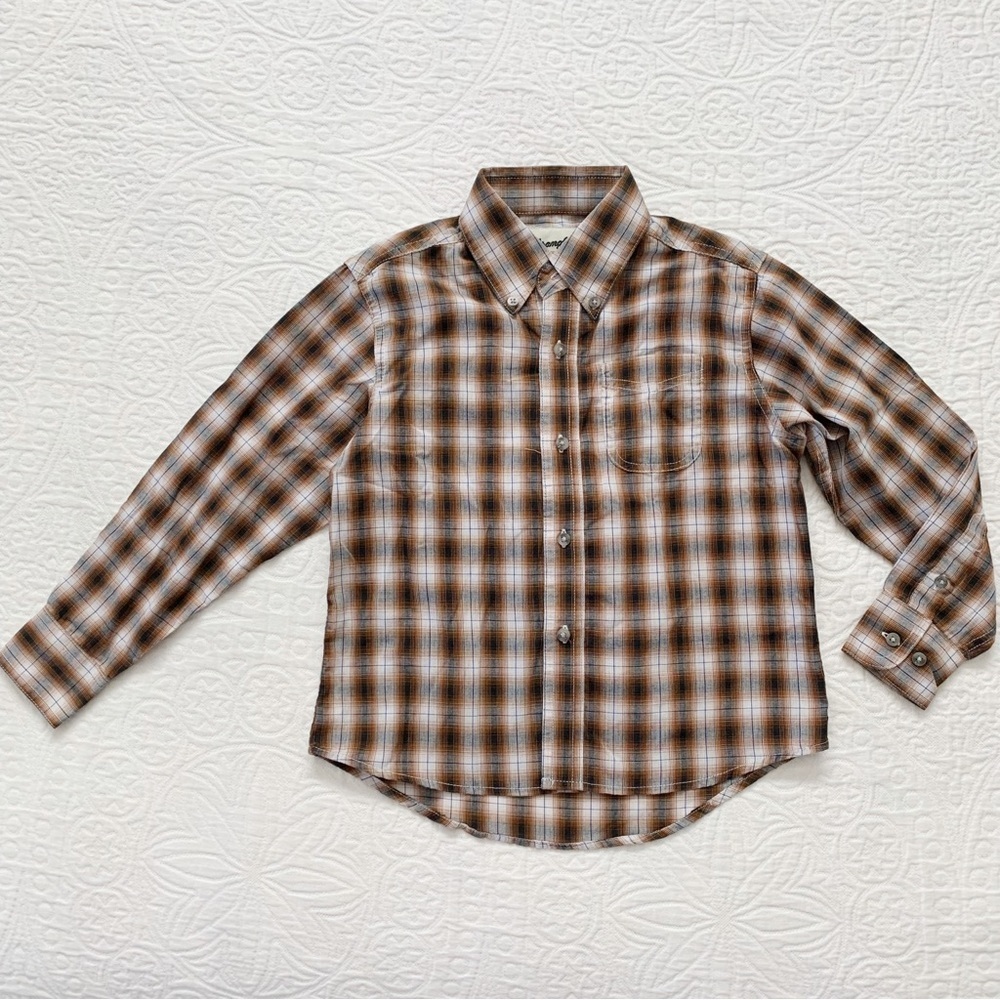Wrangler Boys' Riata Plaid Button Down Shirt‎